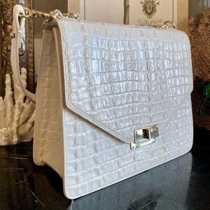 🥥Brahmin WHITE MACAROON LaSCALA OPHELIA SATCHEL